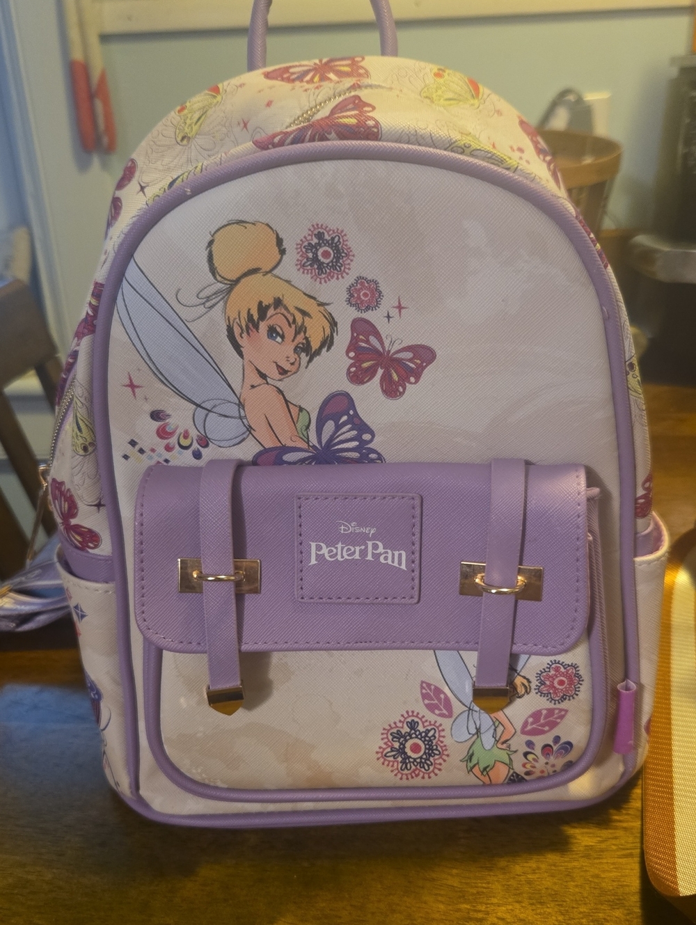 Disney Peter Pan Tinker Bell Kids Backpack - Purple & Cream